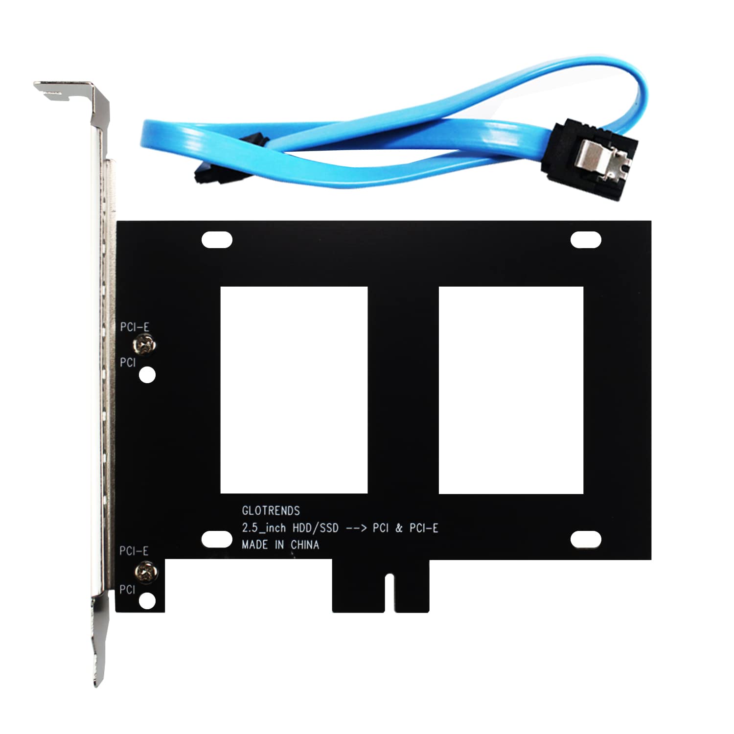 Glotrends 2.5 Inch Ssd Mounting Bracket With Sata Iii Cable And Ssd Screws, Pcie Or Pci Slot Installation