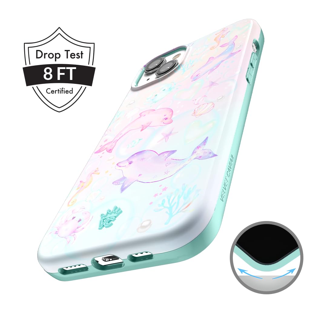Velvet Caviar For Iphone 15 Case Cute   Compatible With Magsafe [8Ft Drop Tested]   Dolphins