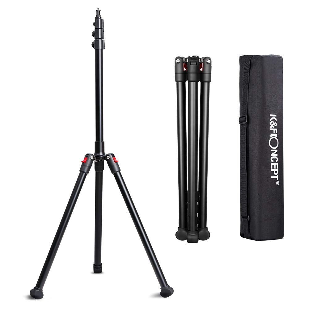 K&F Concept 86.6 Inch/2.2M Light Stand With Storage Bag, Aluminium Photography Tripod For Reflectors, Softboxes, Flash, Strobe L