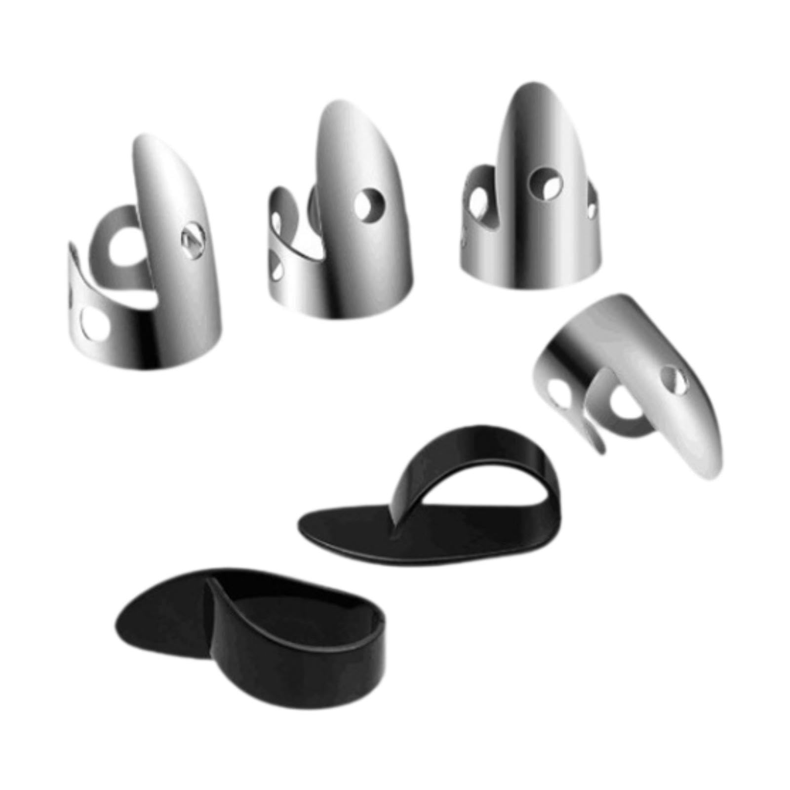Ecomistiq 6 Pieces Finger Thumb Picks Set Stainless Steel And | Parts & Accessories Guitars Basses