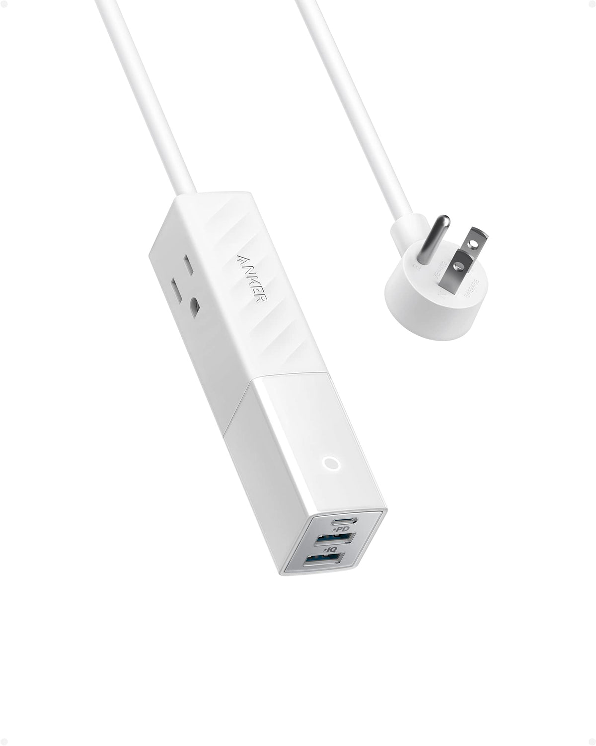 Anker Travel Power Strip Usb C, Anker 511 Usb Power Strip, 2 Outlets & 3Usb Ports, 5Ft Soft Extension Cord 30W Power Delivery - 
