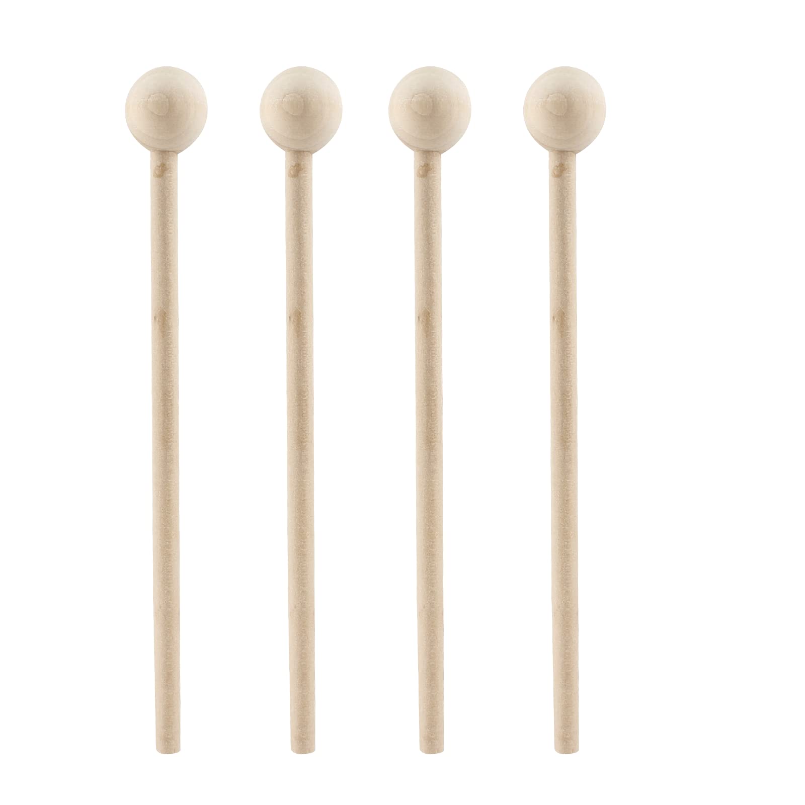 Litoexpe 2 Pair 8 Inch Wood Mallets Percussion Sticks for Glockenspiel, Xylophone, Chime, Woodblock, and Bells
