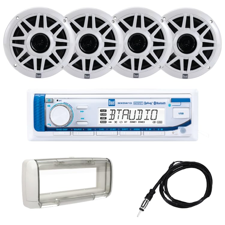Dual Electronics MXP154SG Marine Stereo with (4) 6.5 Marine Speakers
