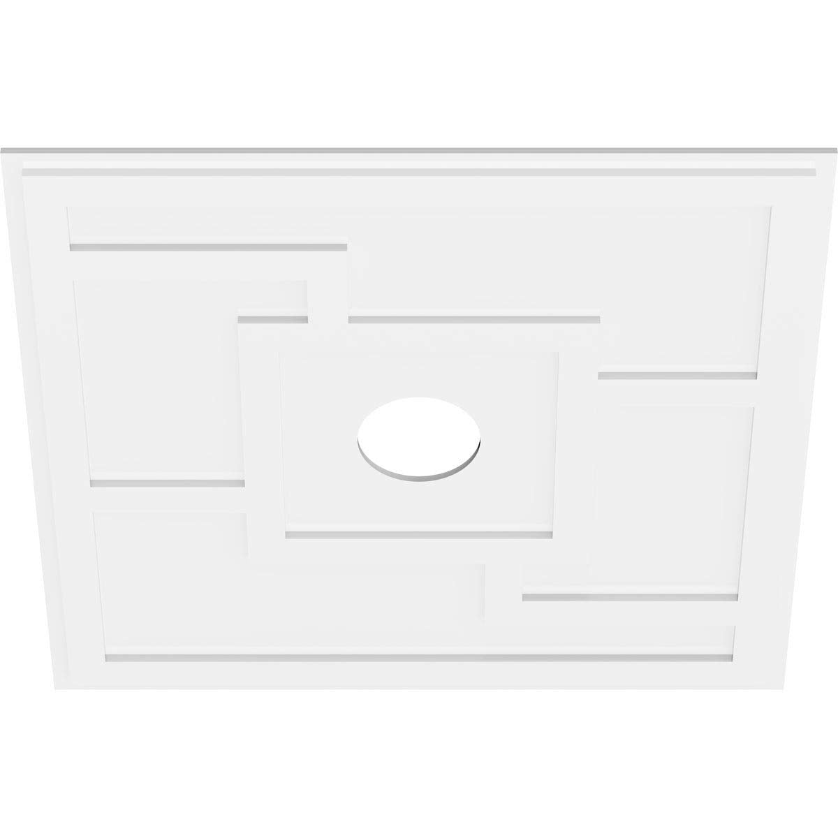 Ekena Millwork Cmp38Kx 06000 Knox Architectural Grade Pvc Contemporary Urethane Ceiling Medallions 38''Od X 6''Id X 13 1/4''C X