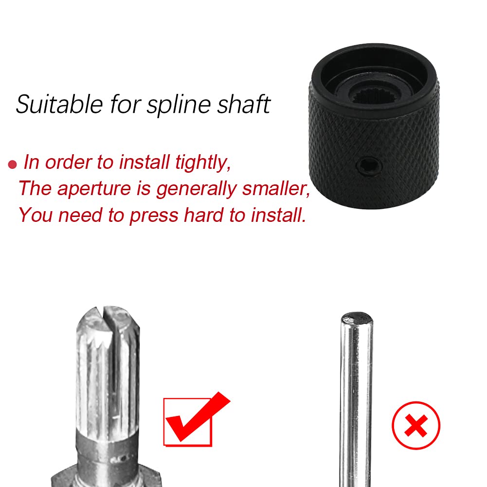 Mxuteuk 4Pcs Black Metal Potentiometer Control Knob Volume Audio Electric Guitar Bass Screw Type 18 X 18Mm (Dh) Knob 10 Bk