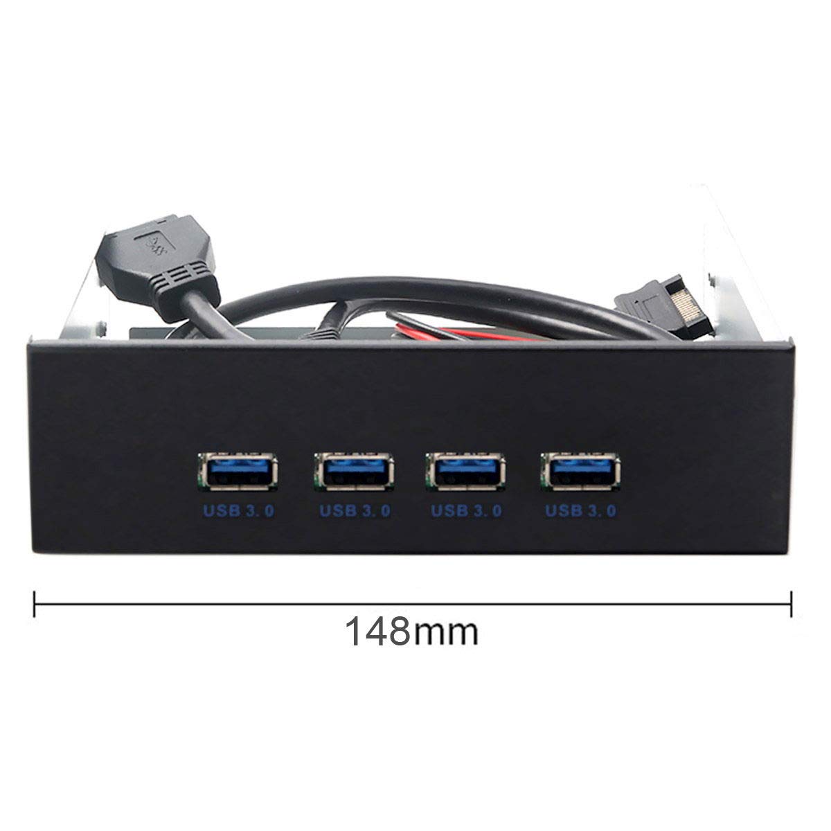 Jser Usb 3.0 Hub 4 Ports Hub Front Panel To Motherboard 20Pin 19Pin Header Connector Cable Compatible For 5.25 Cd-Rom Bay