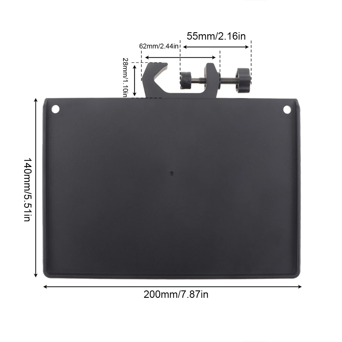 Rtnlit Microphone Stand Tray, Clamp On Firm Rack Tray Holder With 4.5 Pound Weight Capacity Adjustable Mic Stand Shelf For Live