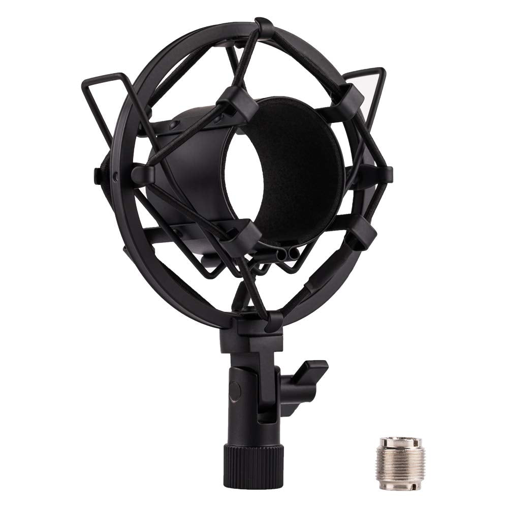 Lyrcro Microphone Shock Mount, Mic Anti Vibration Suspension Shock Mount Holder Clip For 44Mm 49Mm Diameter Condenser Mic Like M