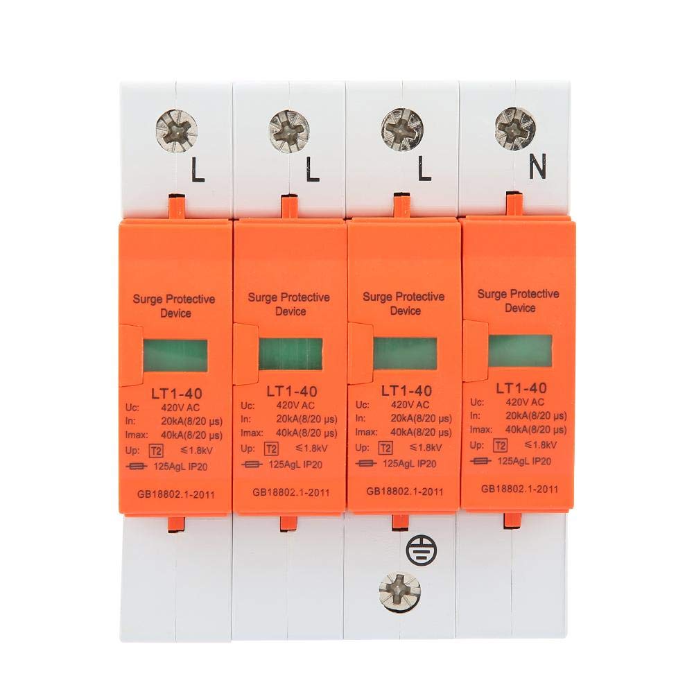 Oumefar 4 Pole Ac 420V House Protector 40Ka Low Voltage Arrester Device Din Rail Device For