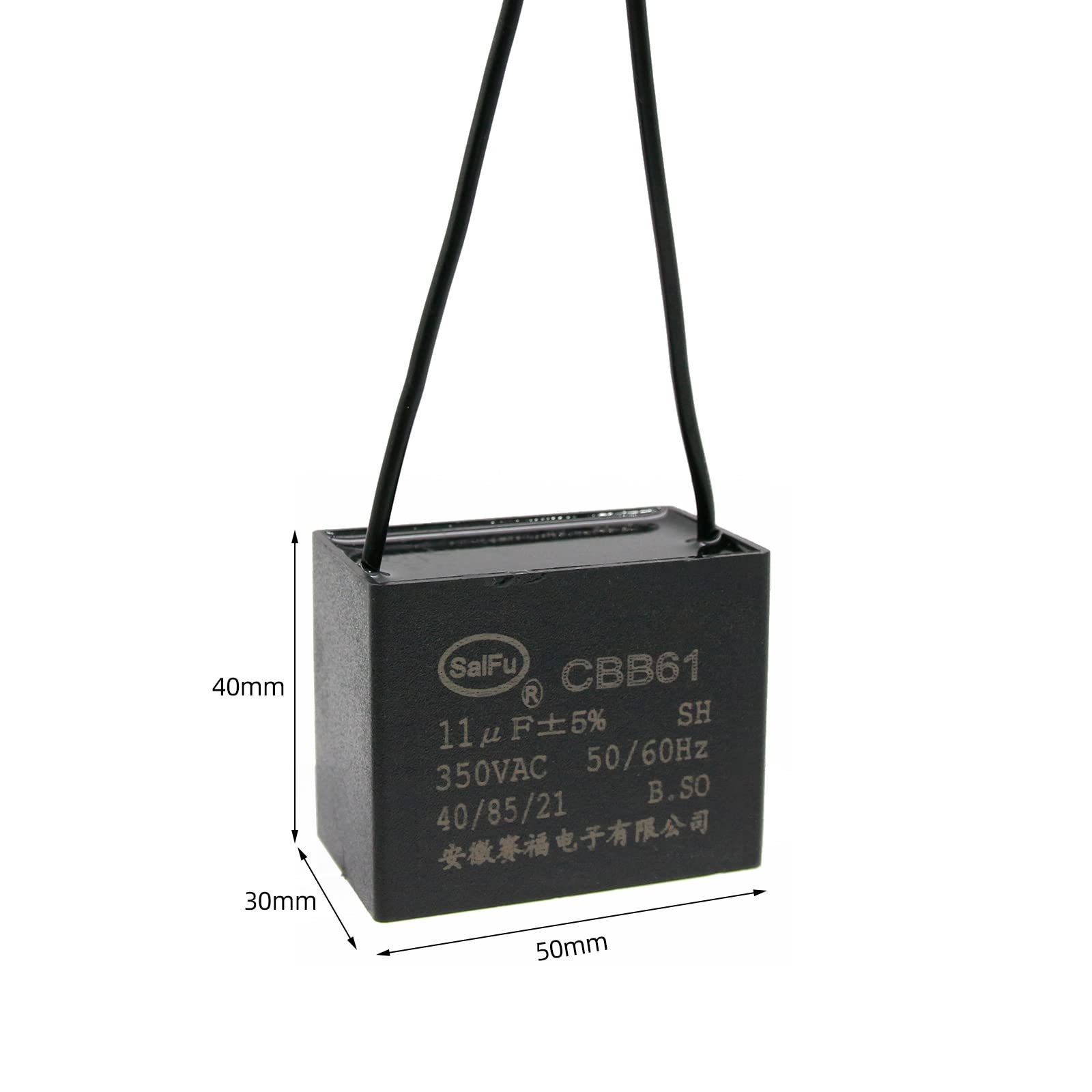 Akzytue Cbb61 Capacitor 11Uf 350V Ac Ceiling Fan 2 Wire 50/60Hz For Starting Electric Fan Generator Pump Motor