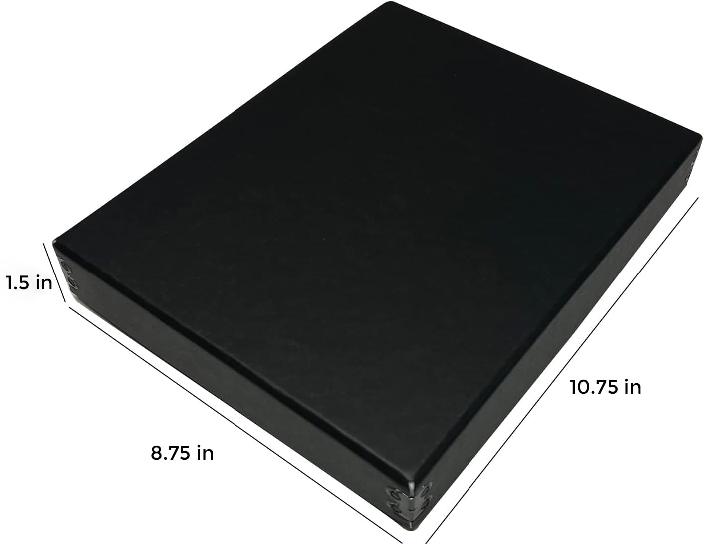 Lineco Museum Archival Storage Box, 8.75X10.75X1.5 In. Drop Front Design. Acid Free With Metal Edge. Organize Photos, Pictures, Prints, Documents, Crafts, Diy. Black, 1 Pack