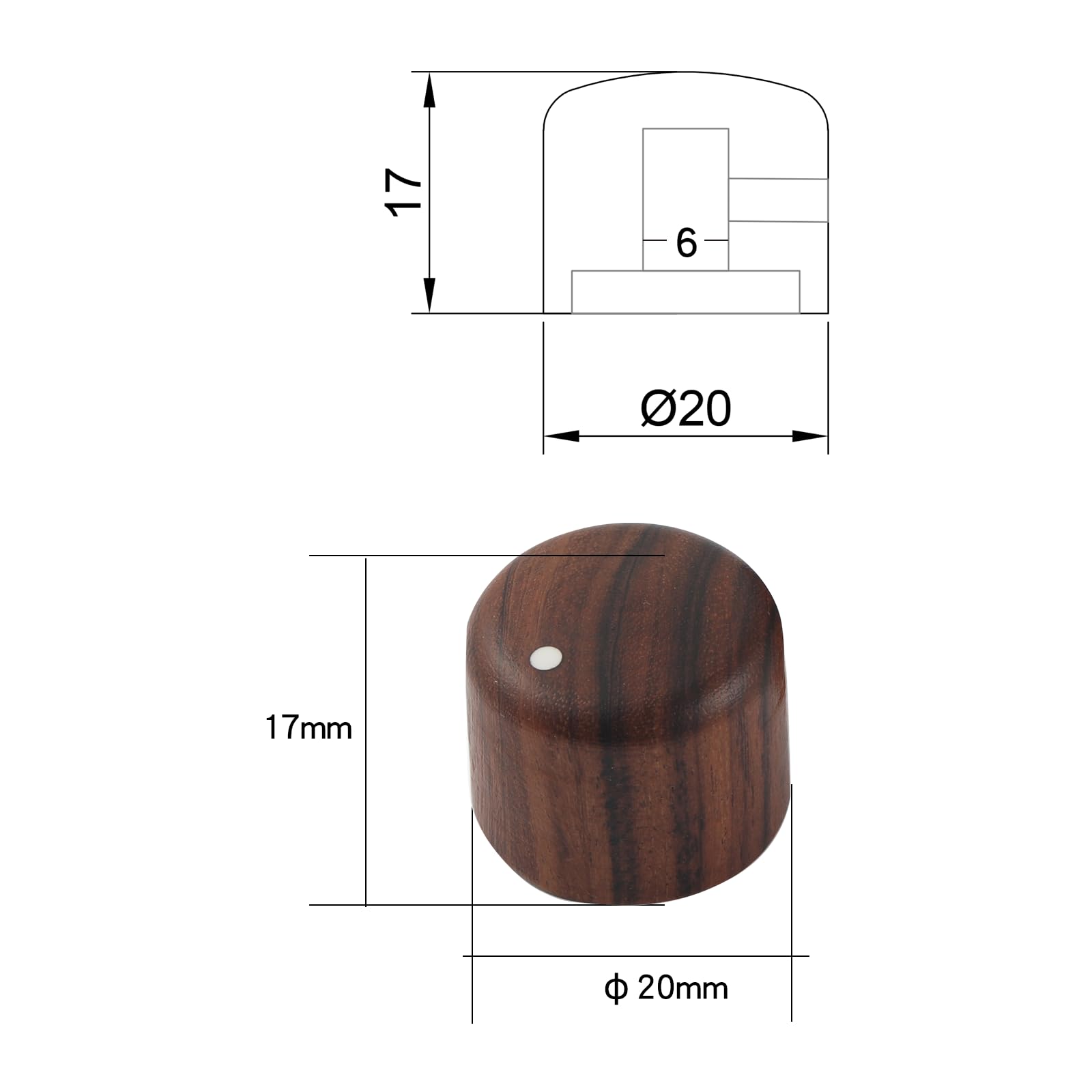 Ovsal 2Pcs Brass-Hole Wood Guitar Knobs Electric Guitar Control Knobs Replacement Parts For Feder Strat Telecaster Jazz Gibson L