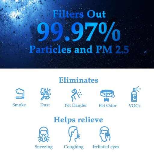 Vegebe 2 Pcs Filter Replacement Fit For Gocheer Gh Monster & Cleanforce Mega1000 & Mounto Extra Large Air Purifier, 3 In 1 Filte