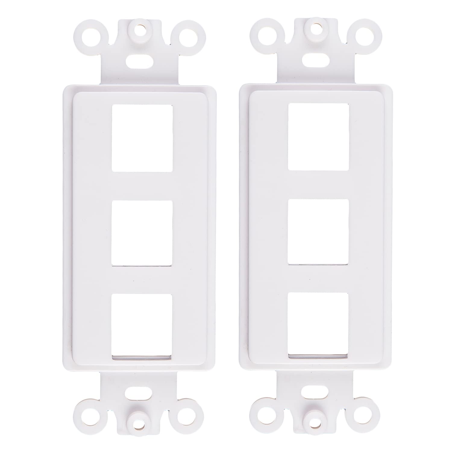 Chaosss Quickport Decora Keystone Insert, 3 Port, 2 Pack White, 2Pk