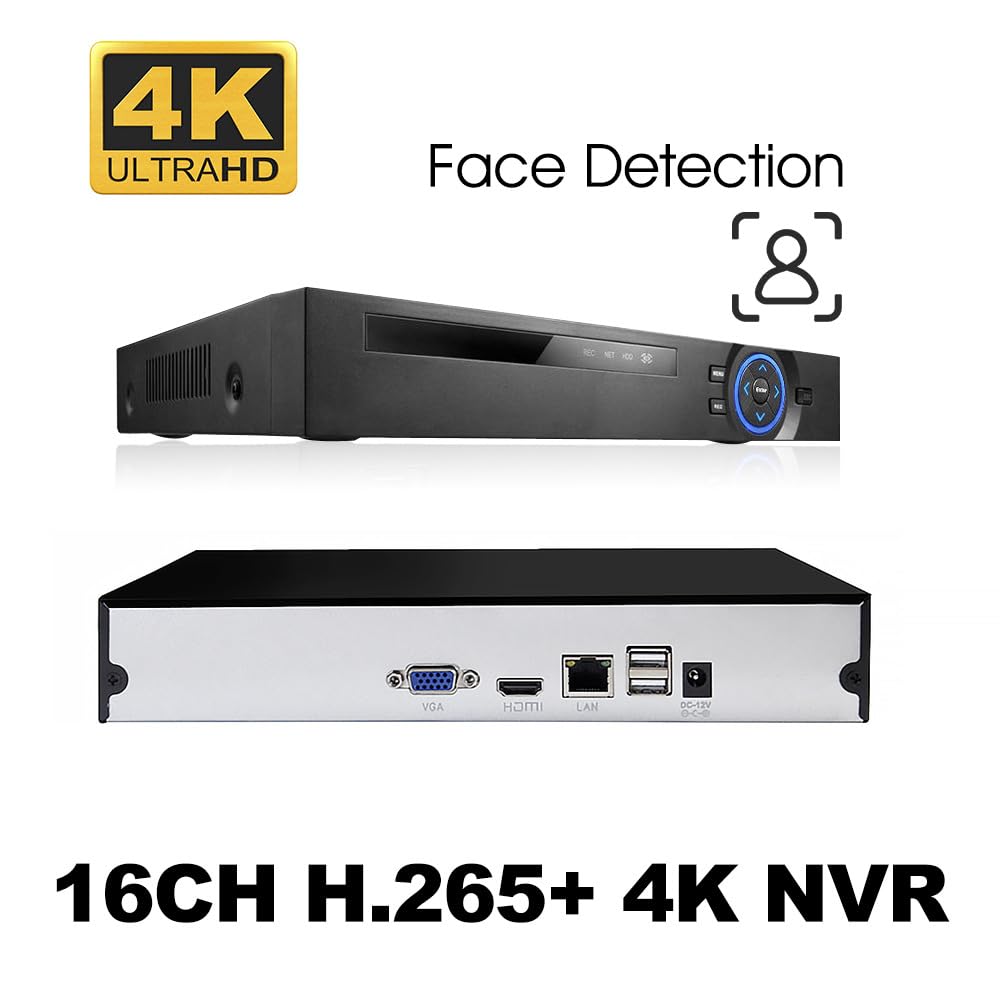 Xenocam H.265 16Ch Cctv Nvr For 5Mp/4Mp/3Mp/2Mp 2.0 Ip Camera Metal Network Video Recorder P2P For Cctv System Hard Disk Is Not