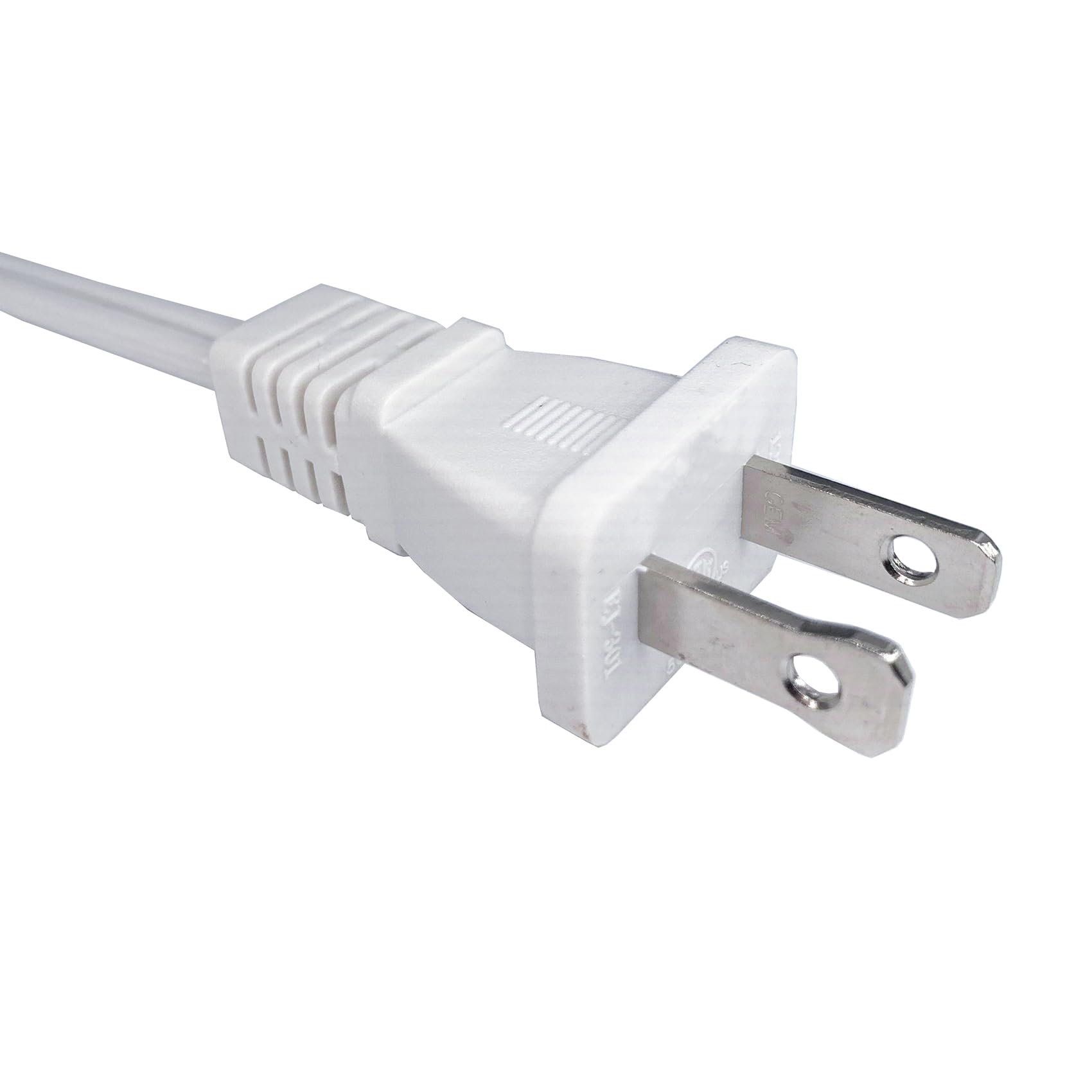 Short Extension Cord 1 Ft, 18 Awg Small 2 Prong Power Cord Cable, White Male To Female Outlet Saver For Indoor Use, 1 Foot Ac Po
