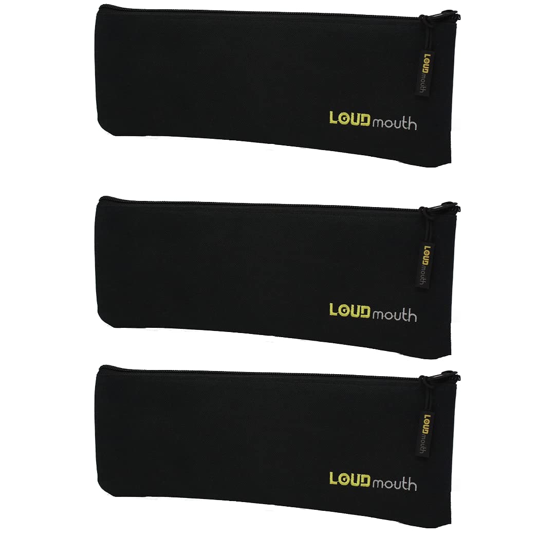 Loudmouth Long Zippered Pouch For Large Wireless Microphones  Mic Bag  12.5'' X 4'' (3 Pack)