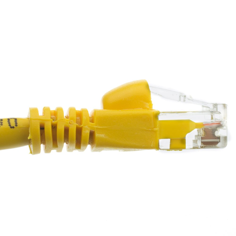 Cablewholesale 25 Foot Yellow Cat6A Ethernet Patch Cable, Snagless/Boot With Rj45 Connector, 500 Mhz, 24 Awg, Utp(Unshielded Twi