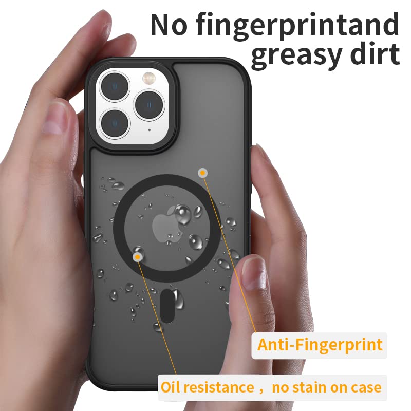 Gyizho Magnetic Phone Case for iPhone 11 Pro Max MagSafe Compatible 10FT Drop Tested Matte Polycarbonate Black