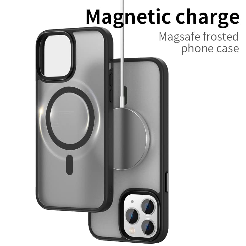 Gyizho Magnetic Phone Case for iPhone 11 Pro Max MagSafe Compatible 10FT Drop Tested Matte Polycarbonate Black