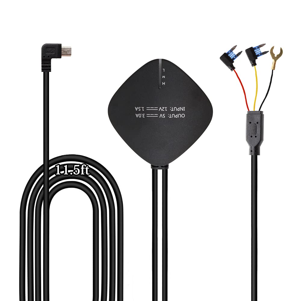 Pormido Hardwire Kit For D50 Mirror Dash Cam, Low Voltage Cut Off For Vehicle Battery Protection