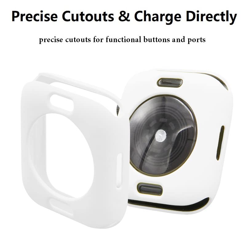 Hontao Ultra Thin Soft Tpu Shockproof Bumper Case For Iwatch Apple Watch Series 9/8/7 White 41Mm