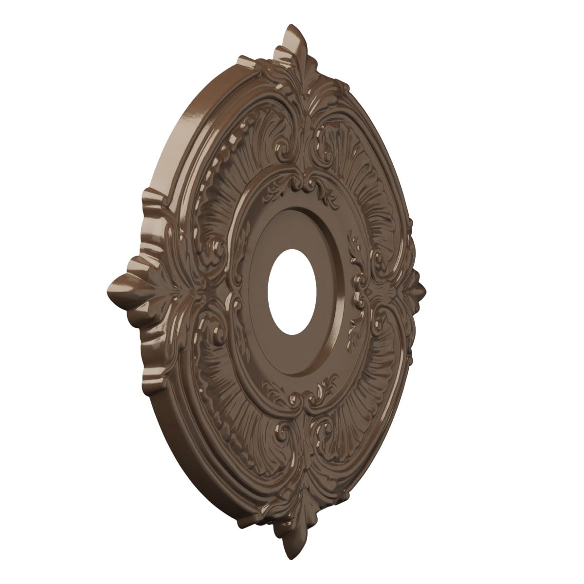 19Od X 3 1/2Id X 1P Attica Thermoformed Pvc Ceiling Medallion (Fits Canopies Up To 6 3/4), Metallic Copper