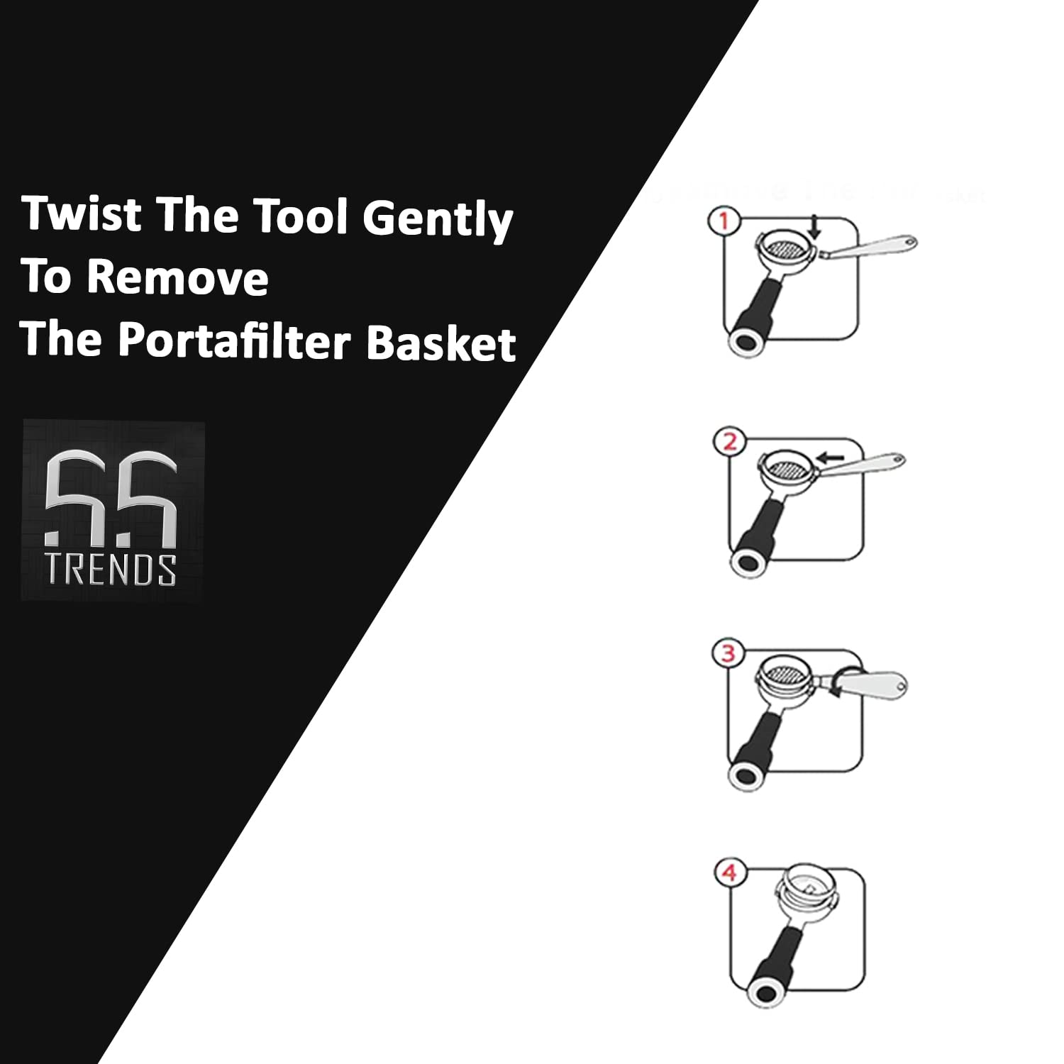 Portafilter Basket Removal Tool Stainless Steel Coffee Portafilter Basket Remover Espresso Cleaning Accessories (Portafilter Bas