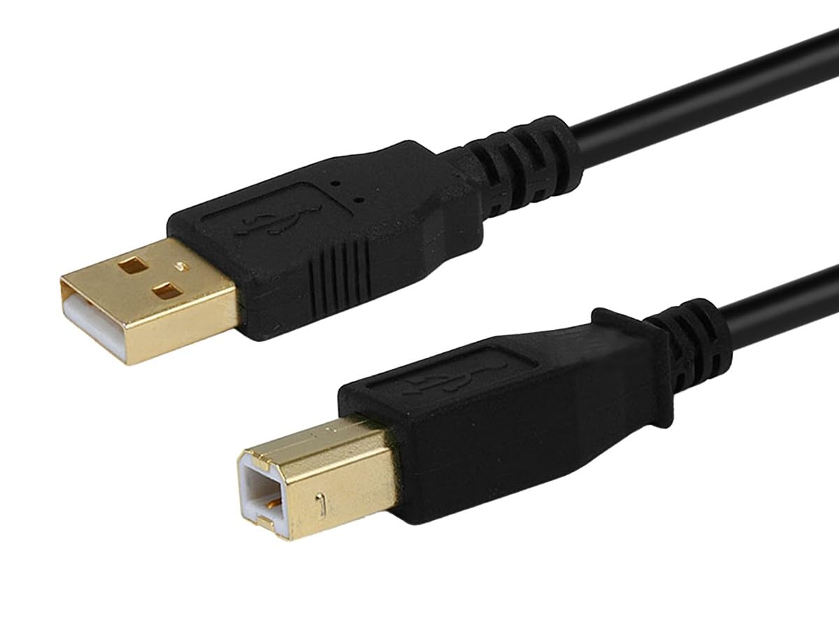 Monoprice Usb A Male To Usb B Male 2.0 Cable   28/24Awg, Shielded, Gold Plated, 15 Feet, Black