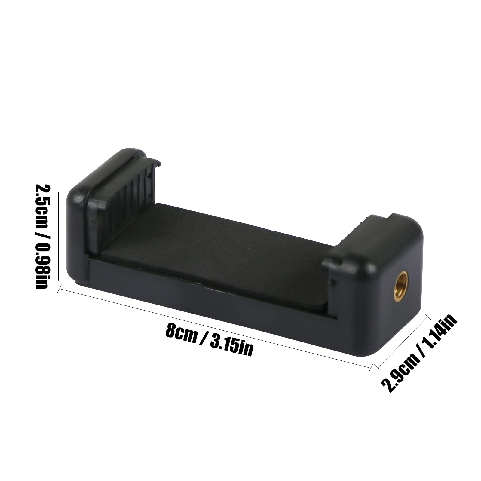 Teqooza Universal Cell Phone Tripod Mount Adapter, Phone Holder Clip Connector Head Used For Monopod Selfie Stick Travel Mini Fl