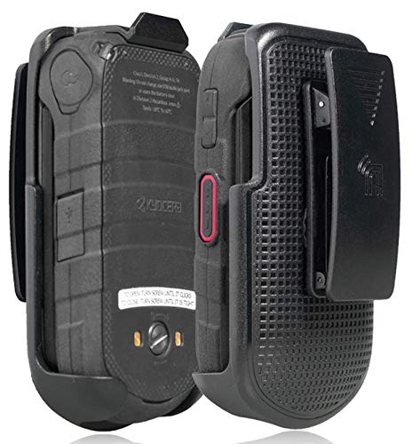 Holster for DuraXV LTE, Nakedcellphone Black [Rotating/Ratchet] Belt Clip Holder Case [with Kickstand] for Kyocera DuraXV LTE E4610, DuraXE E4710