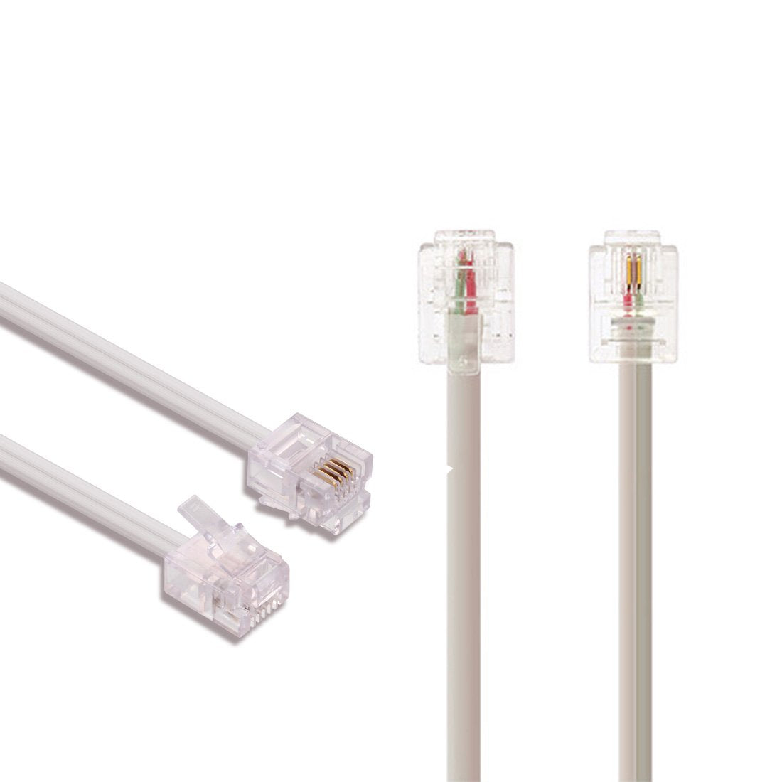 Ted Lele Male To Male 6P2C Rj11 Telephone Fax Machines Modems Straight Cable Wire Line 8M / 26.2Ft Long