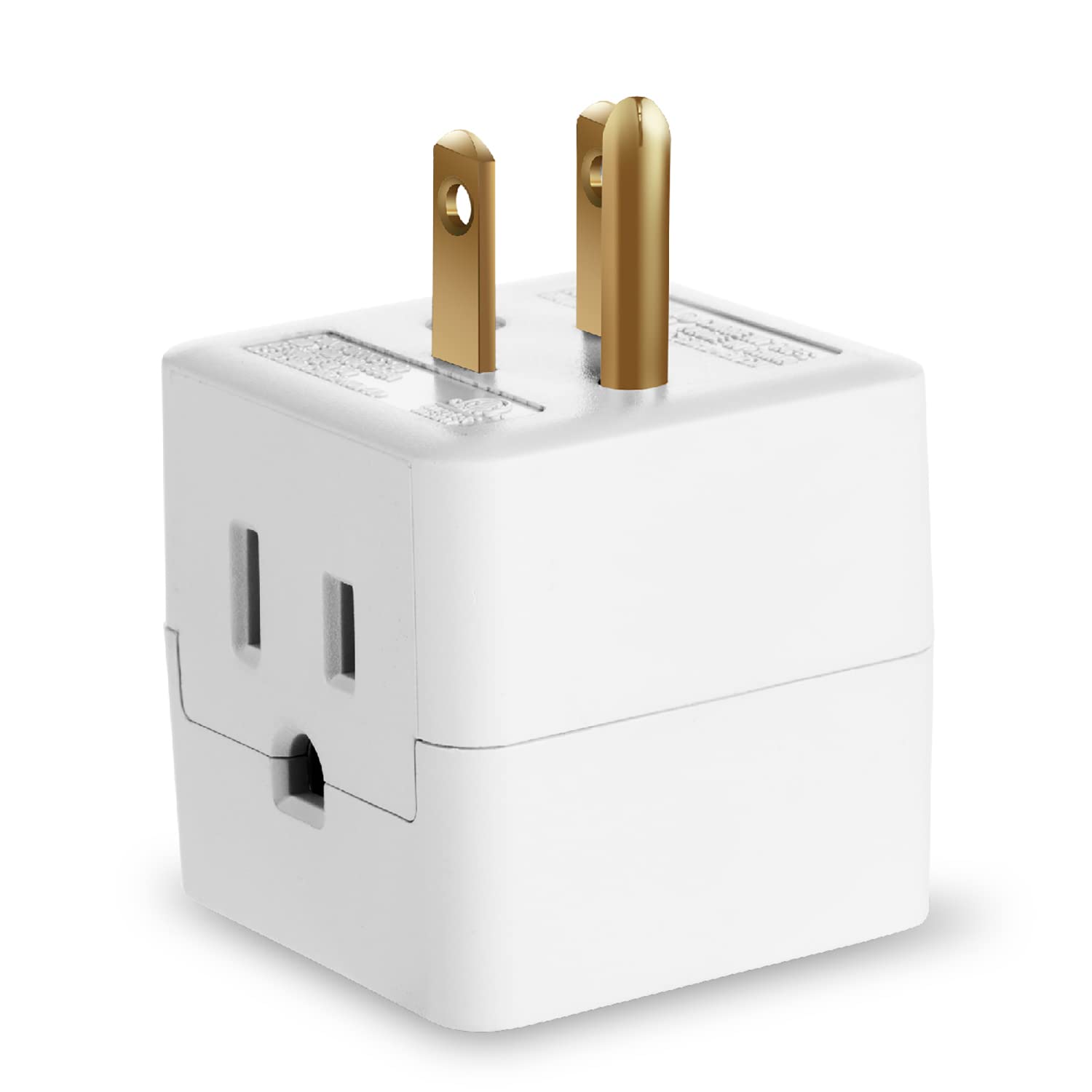 Fosmon 3 Outlet Wall Adapter Cube Tap, 90 Degree Wall Tap Triple Power Adapter, Outlet Splitter 3 Prong, Multi Plug Outlet, 3 Wa