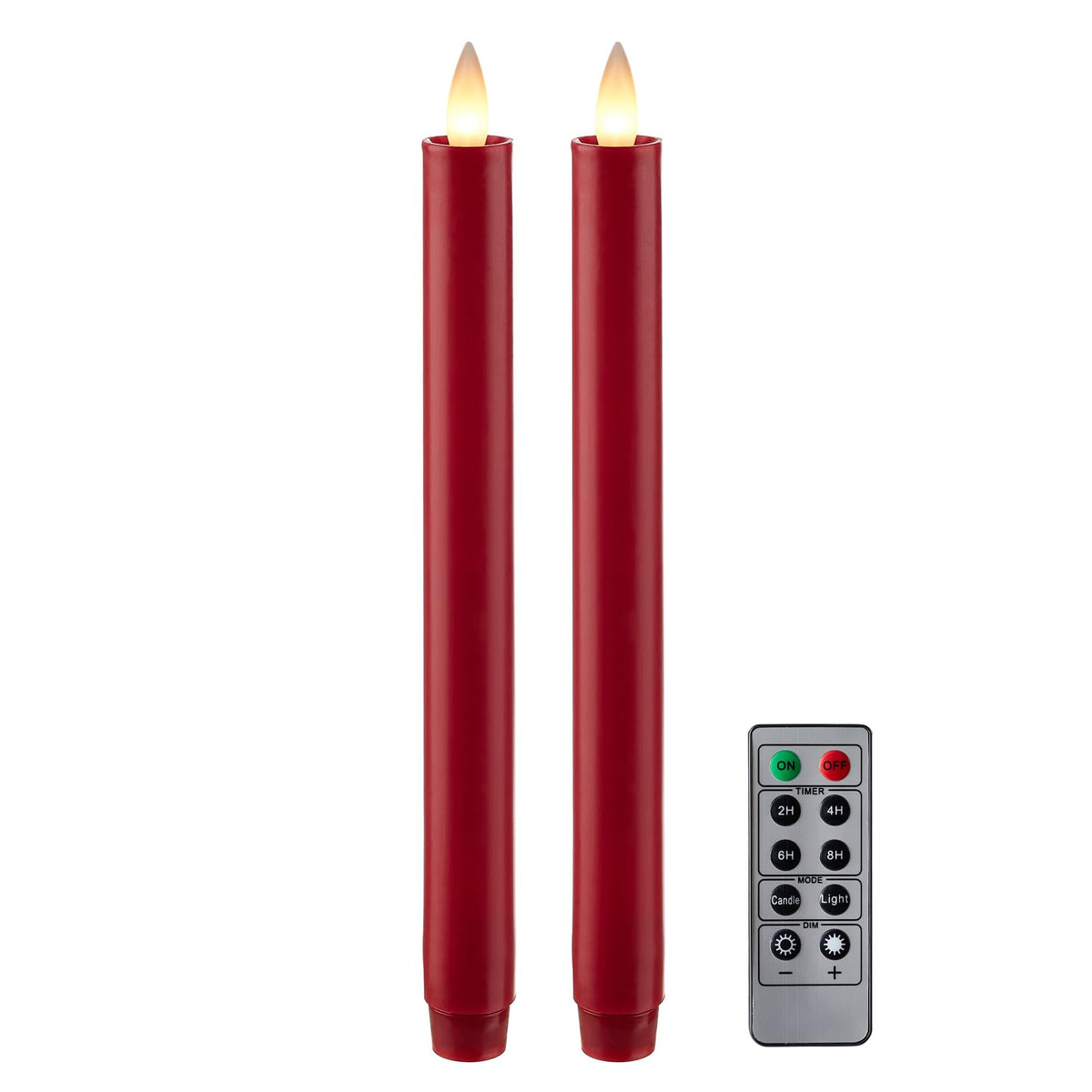 Cozierglow Wax Flameless Taper Candles Flickering With Remote And Timer, 3D Moving Flame Battery Candles To 400 Hours, 9 Inch Pa