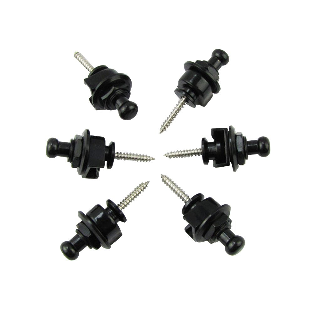 Musiclily Guitar Bass Schaller-Style Security Straplocks Round Head Strap Locks And Buttons Straplocks System For Strat Tele Ele
