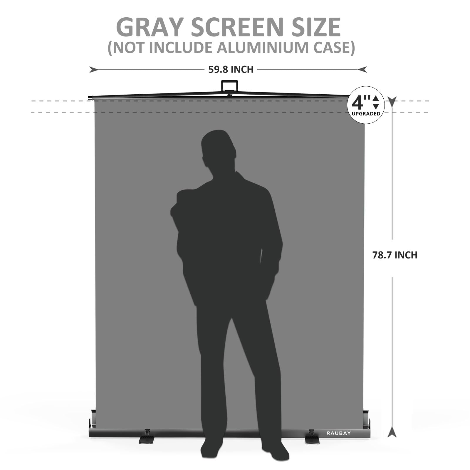 ?Easy Set Up? Raubay 59.8 X 78.7In Collapsible Gray Backdrop Screen Portable Retractable Panel Photo Grey Background With Stand