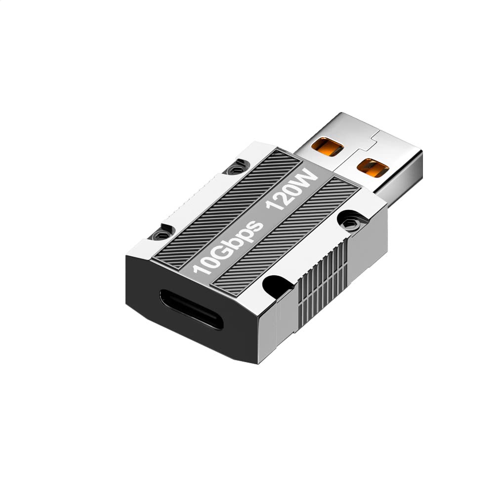 Poihiom Usb Male To C Female Adapter,3.2 Usb A To Type C Otg Adapter,Up To 10Gbps Super Speed Data Sync & 120W Fast Charging Com