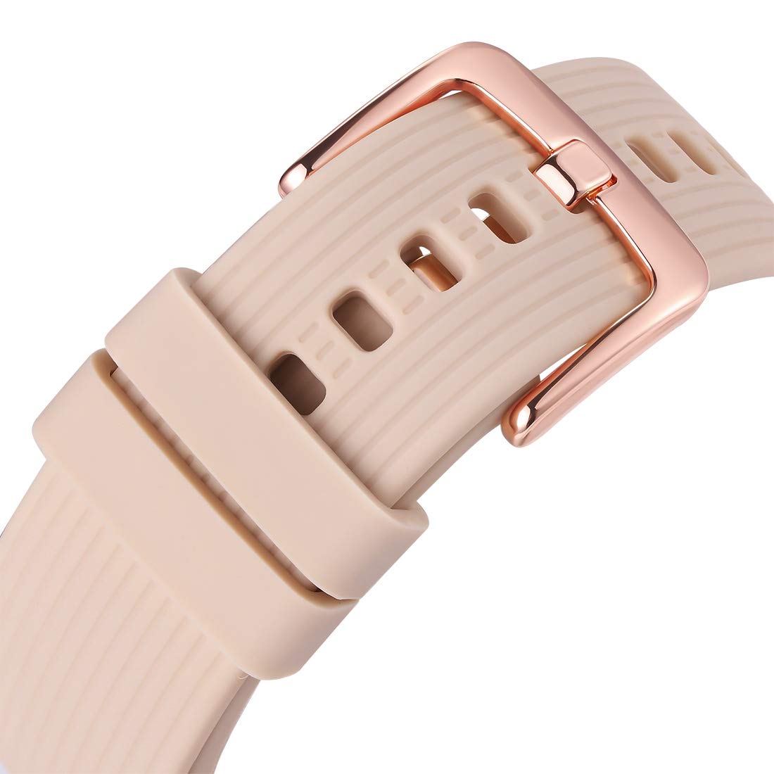 Teckmico Galaxy Watch Bands,20Mm Silicone Replacement Bands Compatible For Samsung Galaxy Watch 42Mm With Rose Gold Watch Buckle