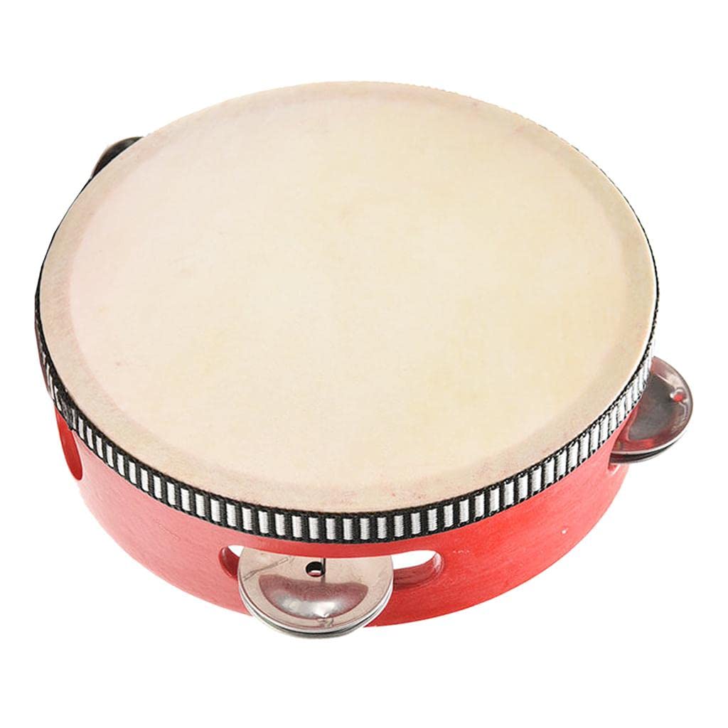BNF Educational Toy Musical Tambourine Beat Instrument Hand Drum Red