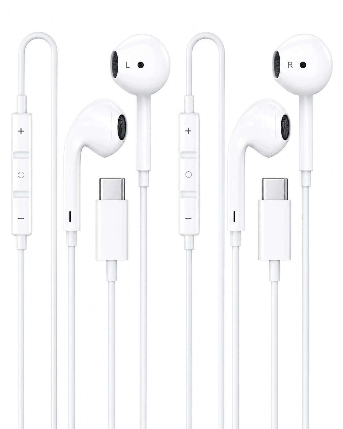[MFi Certified]USB C Headphones for iPhone 17/16/15, 2 Pack Wired Earphones