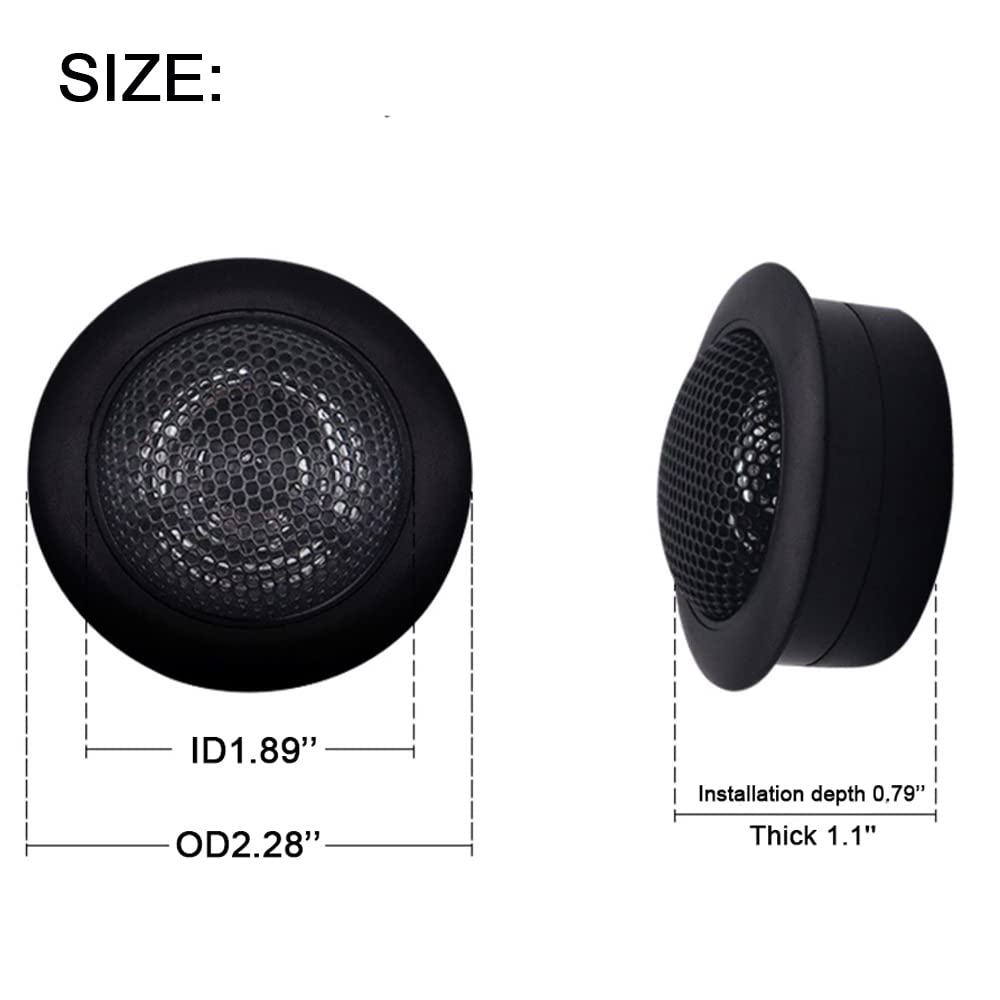 Cydzsw 1 Inch Tweeters For Car Audio,Door Speakers,Super Tweeter Pods Component Cars Parts Black(Pair),Ct 001,Wired Connection