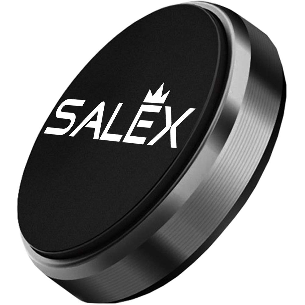 Salex Magnetic Phone Car Mount With 3M Adhesive. Black Flat Cell Phone Holder For Car Dashboard, Truck, Wall, Mirror, Table. Uni