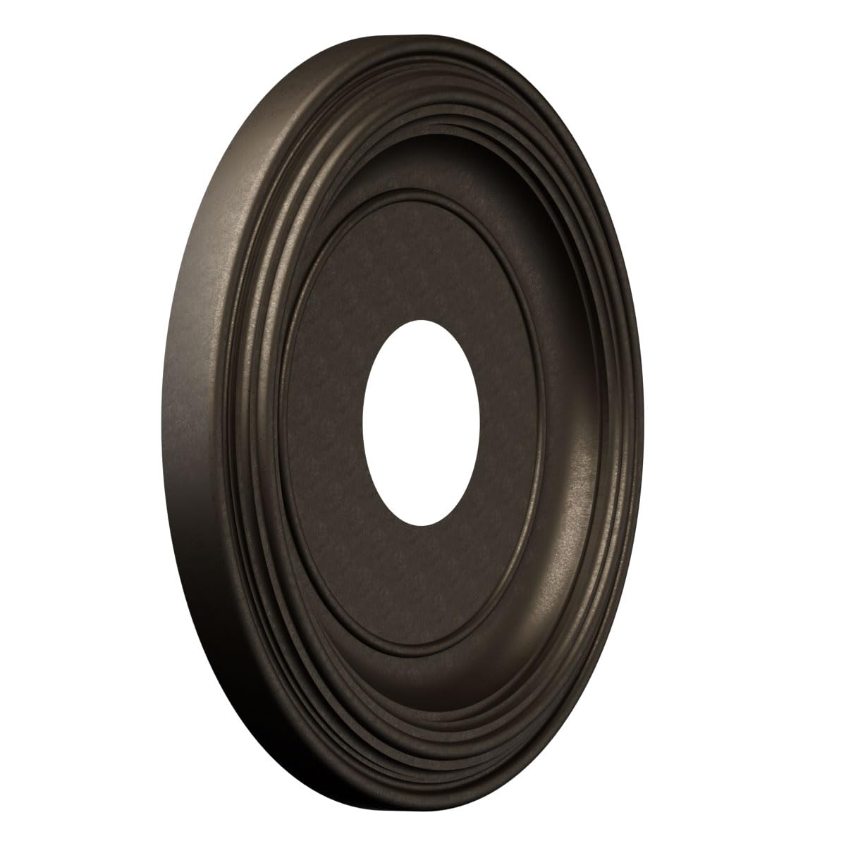 Ekena Millwork 13Od X 3 1/2Id X 1 1/4P Traditional Thermoformed Pvc Ceiling Medallion (Fits Canopies Up To 7 1/2), Metallic Blac