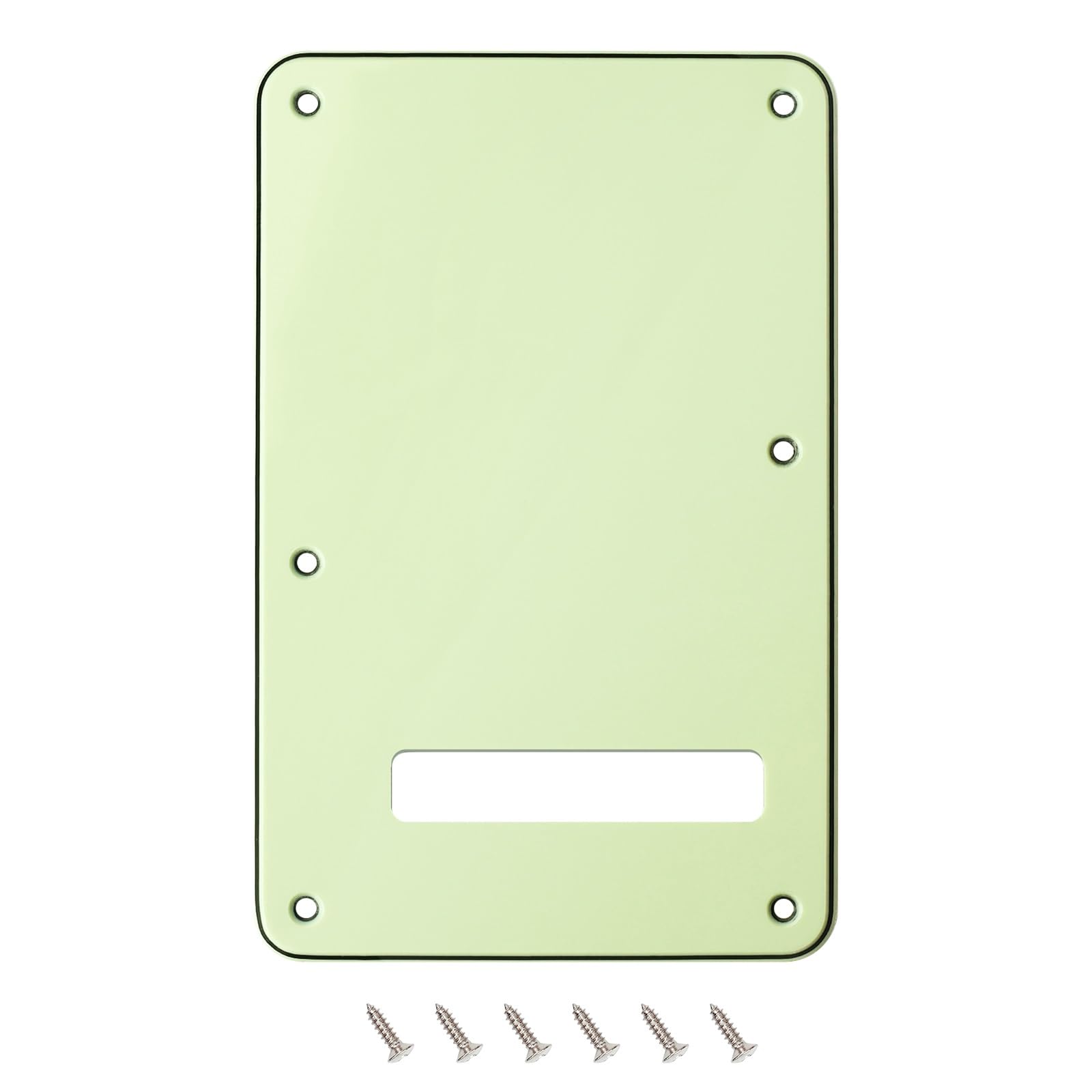 Banworks Electric Guitar 3 Ply Backplate 6-Hole Trem Tremolo Cover for USA/Mexican Fender Standard Strat ST JT/HGB-01 Mint Green