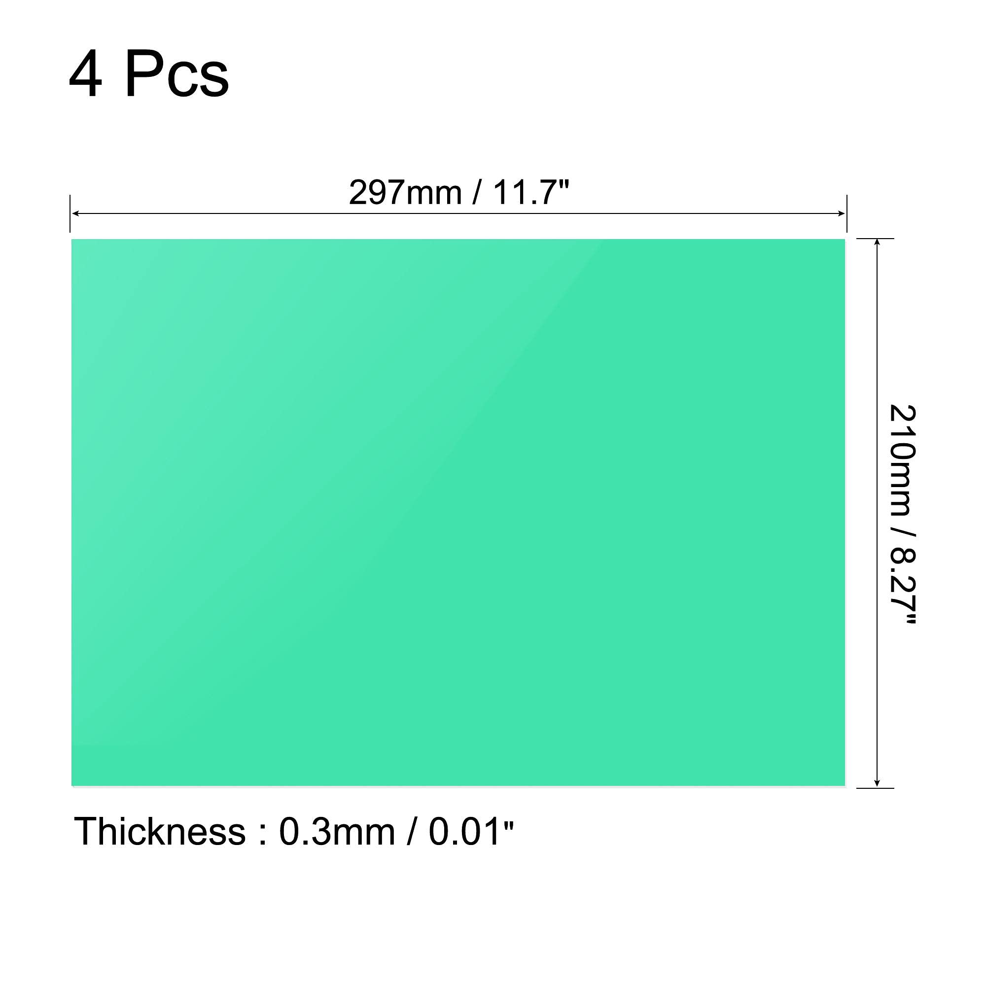 Uxcell 4Pcs Gel Light Lighting Filter Overlay Transparent Color Correction Plastic Pvc Sheets Green