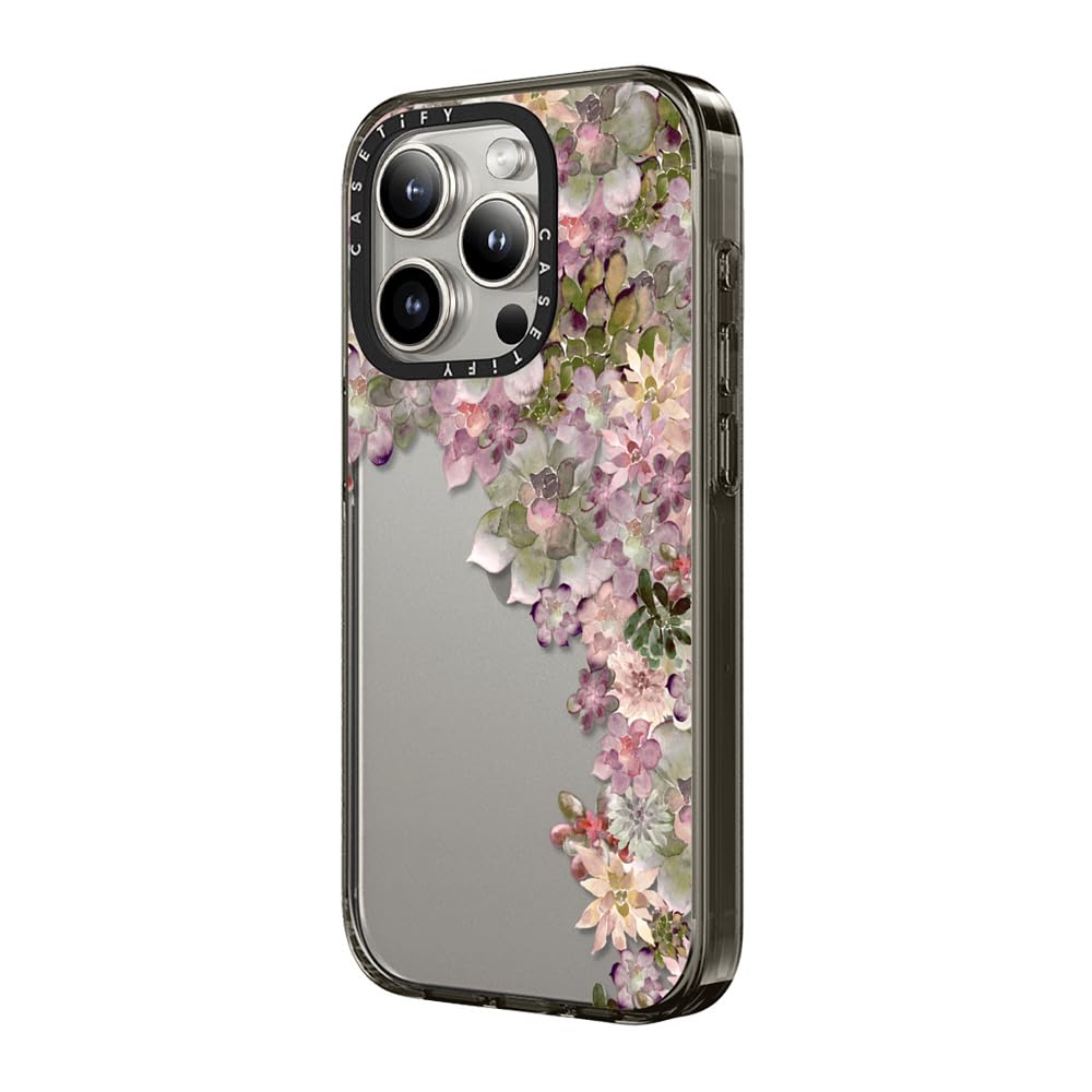 Casetify Compact Case For Iphone 15 Pro Max [2X Military Grade Drop Tested / 4Ft Drop Protection]   My Succulent Garden Rose   C