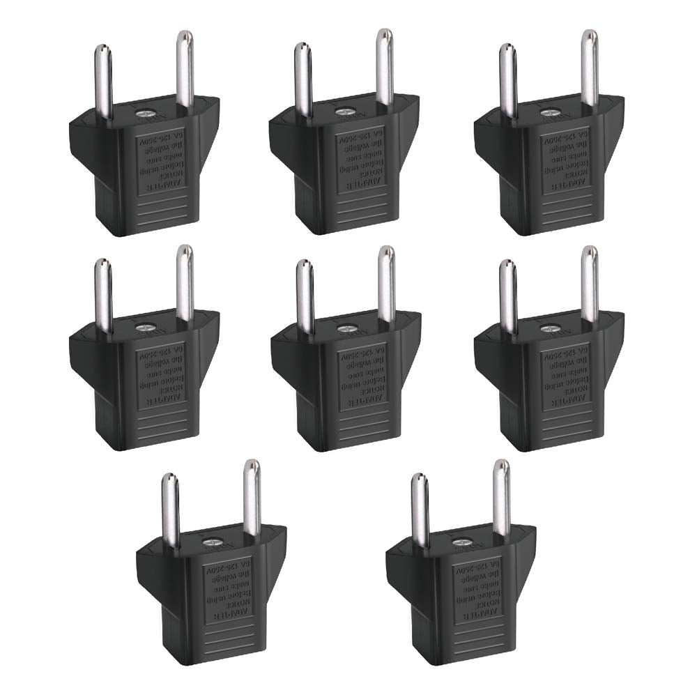 Inovat 8 Pcs American Usa To European Outlet Plug Adapter
