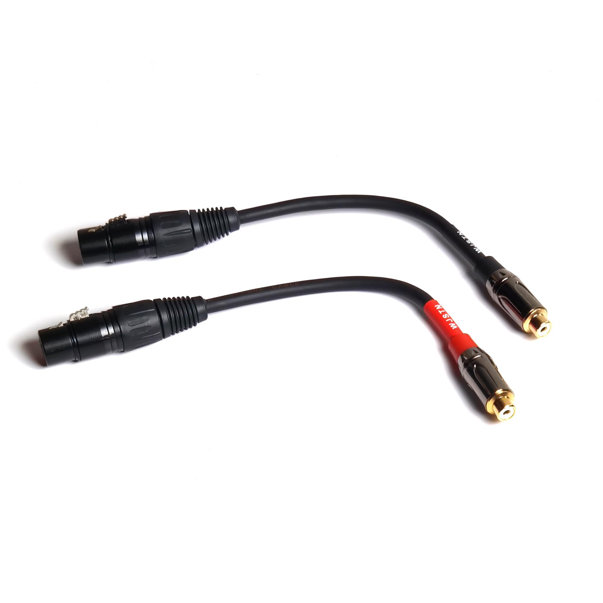 WJSTN XLR to RCA Cable Female to Female Adapter 3 Pin XLR to RCA Plug HiFi Audio Cable 2Pack/6 inches