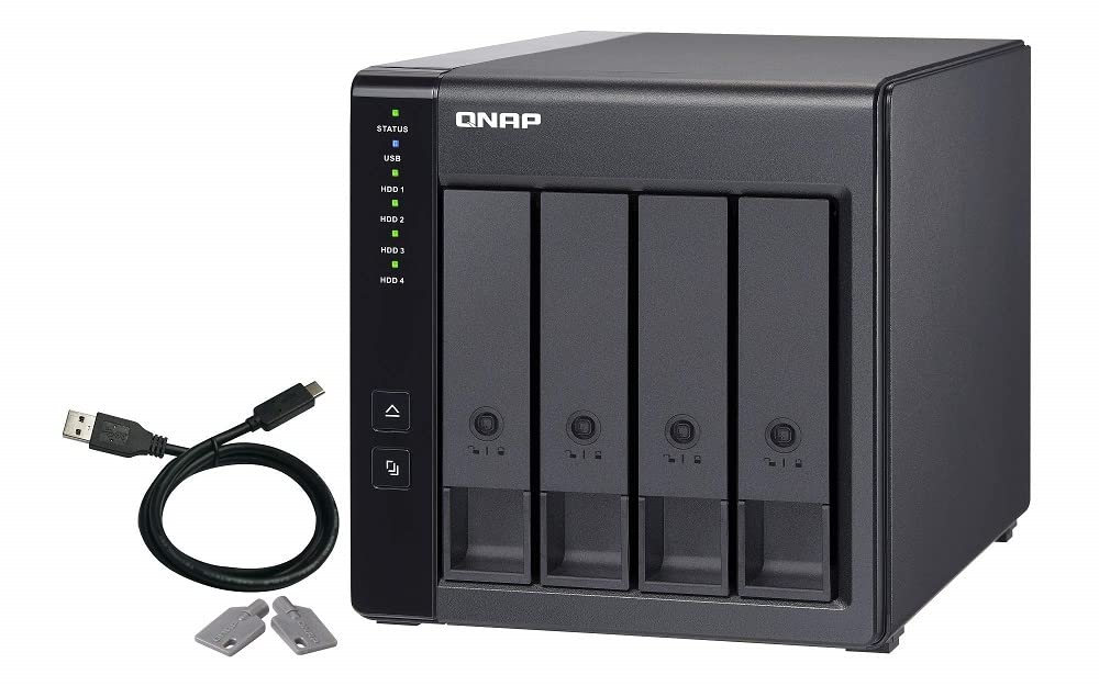 QNAP 4 Bay USB 3.0 RAID Expansion Enclosure DAS (Correct Attached Storage)   Black, Metal, Rack Mount, Compatible with Server, Desktop, Laptop