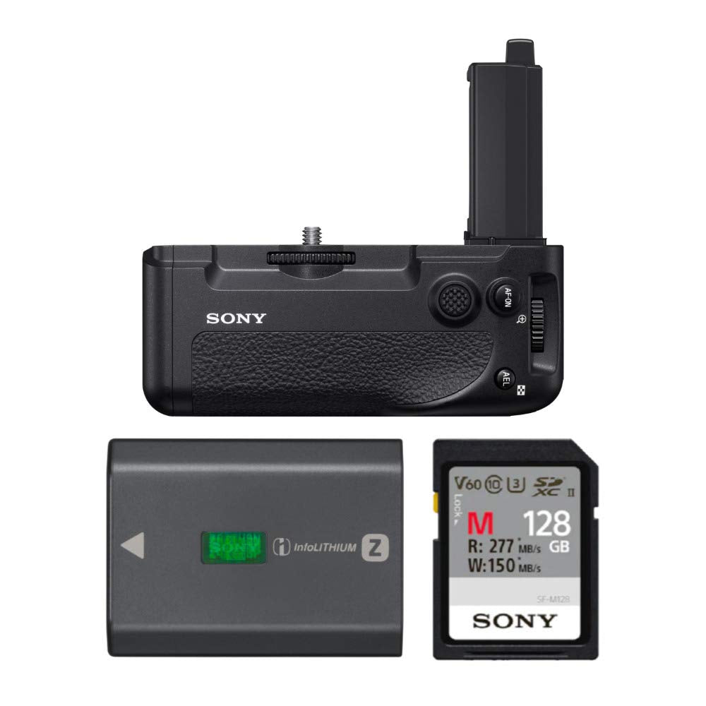 Sony Vertical Grip for Sony Alpha 7R IV (ILCE7RM4/B) - VG-C4EM with Sony Z-Series NP-FZ100 Battery and Sony 128GB V60 UHS-II SD 